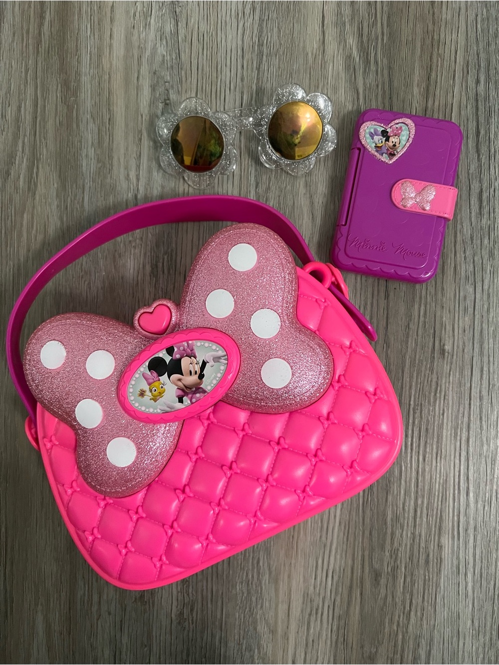 Disney Hot Pink Quilted Minnie Bow Crossbody Bag for Kids